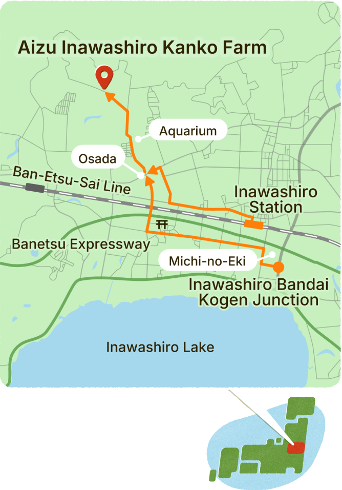 Inawashiro Bandai Kogen Interchange Access map from Inawashiro Station